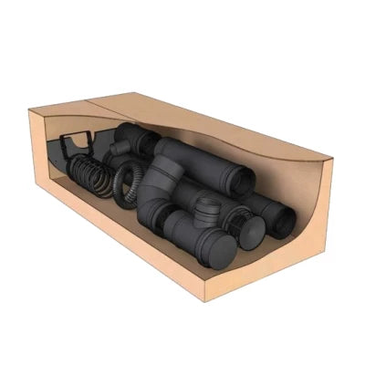 Kit ventouse TwinBiomass horizontal sortie en façade pour poêle à granules - Noir
