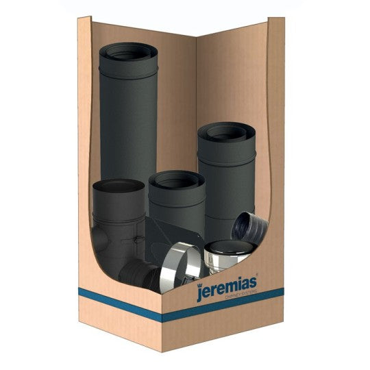 Kit TwinBiomass vertical depart tubage pour poêle - Noir